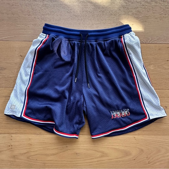 John Elliott x Olympics Heritage Paris Navy and White Mesh Athletic Shorts
